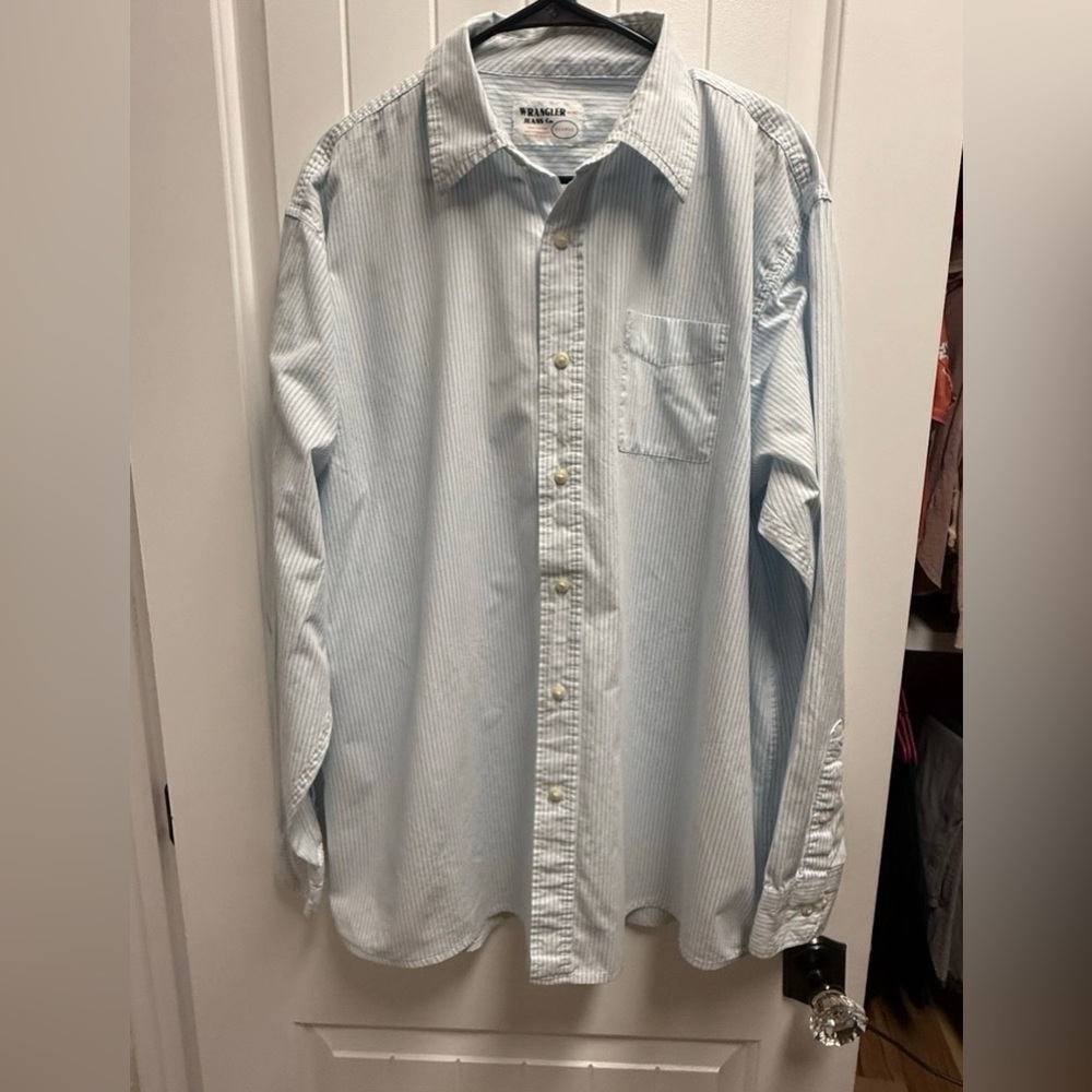 Wrangler Jeans Co Western Striped Long Sleeve Shirt Size XL Excellent Condition